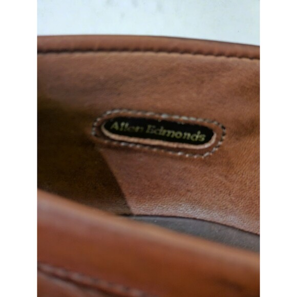 Men's ALLEN EDMONDS CODY Kiltie Tassel Loafers 11 D Brown Woven Leather Shoes - Picture 9 of 14